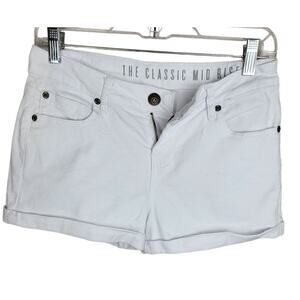 Cotton On Jean Shorts Roll Up Hem Mid Rise Women 6 White Beach Festive Summer